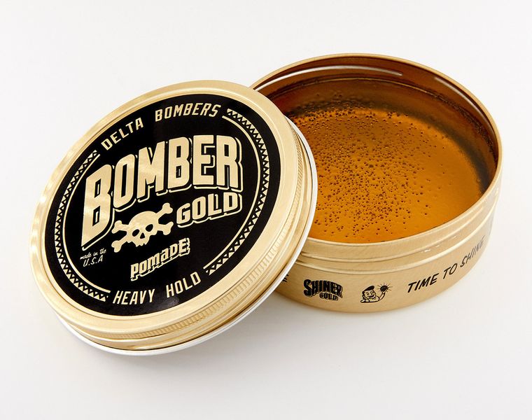 Помада для укладання волосся Shiner Gold Heavy Hold Bomber Gold Pomade 112 г SGHHBGP112 фото