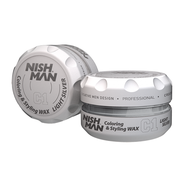 Воск для укладки волос Nishman C1 Lightsilver Hair Premium Coloring Wax 150 мл 8682035080077 фото