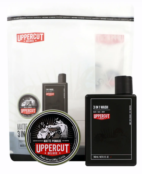 Подарунковий набір Uppercut Styling & 3 in 1 Wash Duo Matte Pomade 817891025353 фото