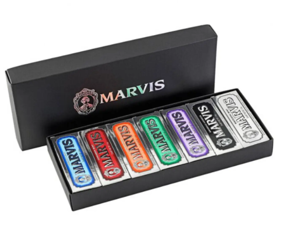 Подарункова коробка Marvis 7 Flavours Box 7x25мл (Classic Strong, Whitening, Aquatic, Ginger, Licorice, Jasmin , Cinnamon)