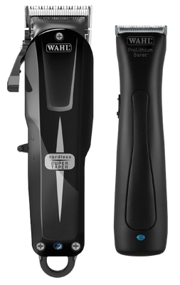 Набор Машинка для стрижки + Триммер в кейсе Wahl Cordless Combo Super Taper Cordless Black + Beret Stealth 08592-017 08592-017 фото