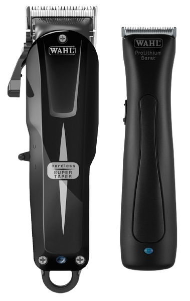 Набір Машинка для стрижки + Тример в кейсі Wahl Cordless Combo Super Taper Cordless Black + Beret Stealth 08592-017 08592-017 фото